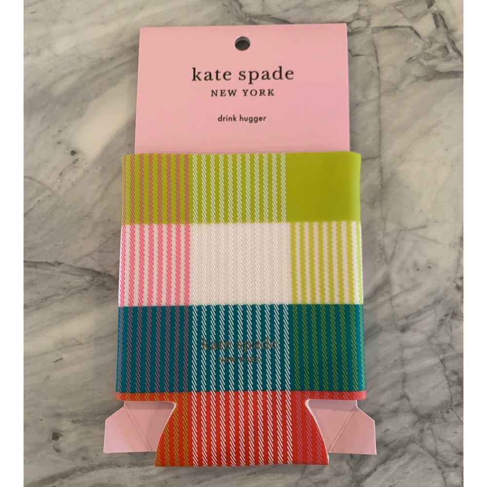 NWT Kate Spade Drink Hugger in Rainbow Plaid
